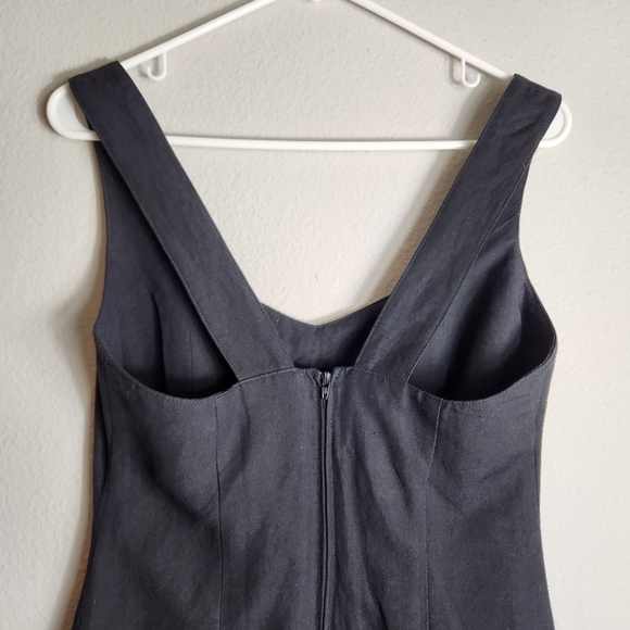 Byblos Linen Black Sleeveless Sheath Dress-Size EU 42/US 6 - Picture 4 of 7